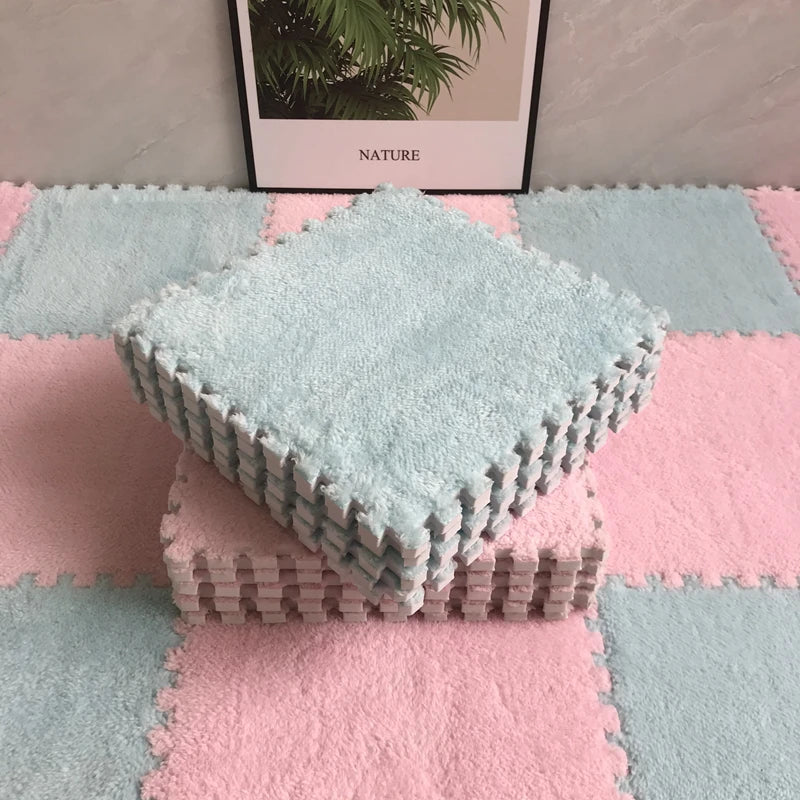 Soft Plush Floor Mat Squares - Perfect for 11.8 in x 11.8in x 0.4in