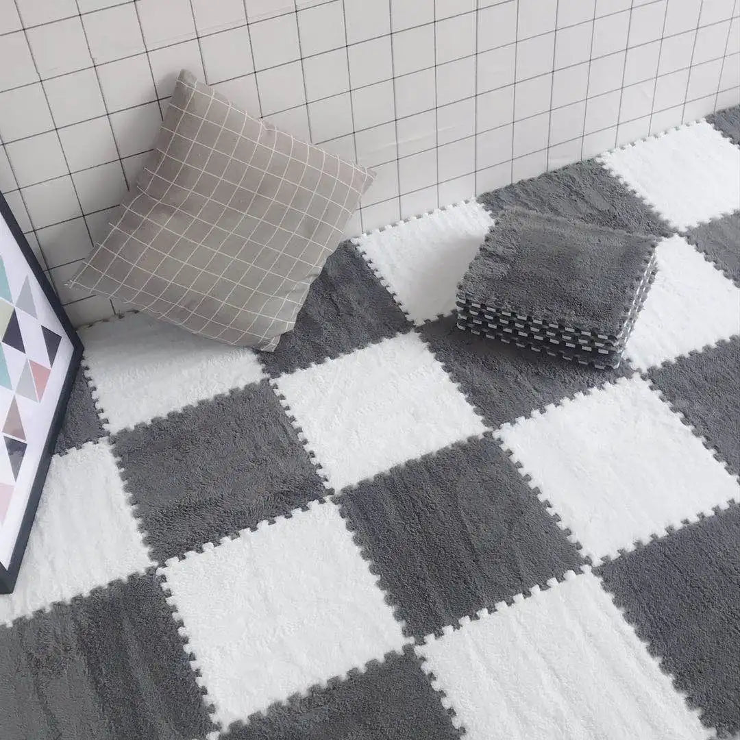 Soft Plush Floor Mat Squares - Perfect for 11.8 in x 11.8in x 0.4in