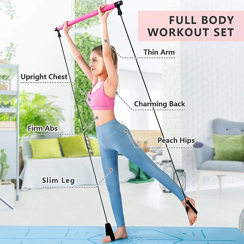 Pilates Bar Resistance Band  Strength Training