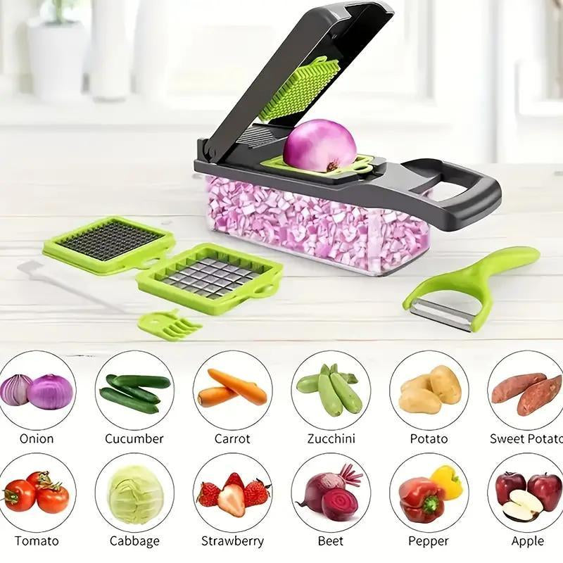 Multifunctional Vegetable Chopper, 16Pcs/Set