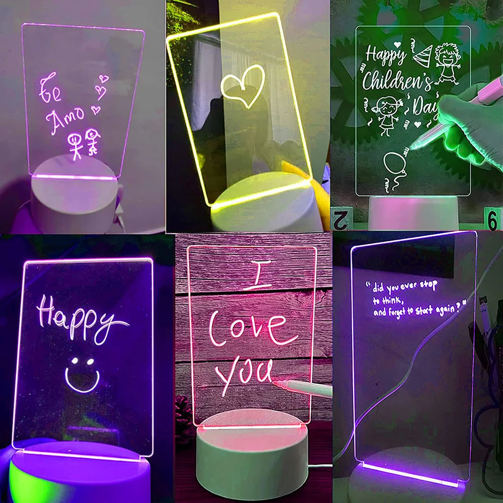 LED Night Light Note Board