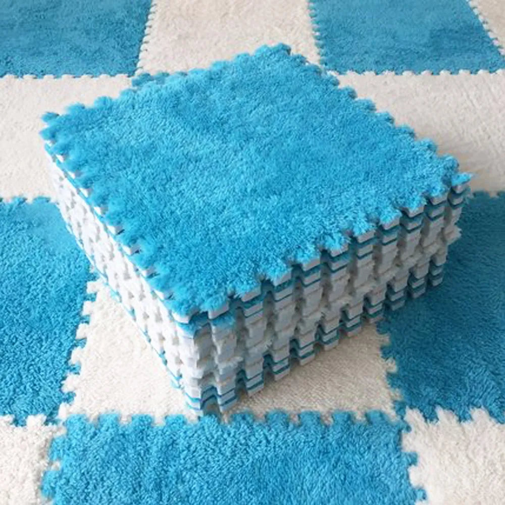 Soft Plush Floor Mat Squares - Perfect for 11.8 in x 11.8in x 0.4in