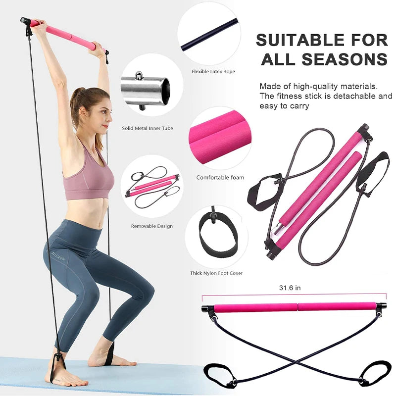 Pilates Bar Resistance Band  Strength Training