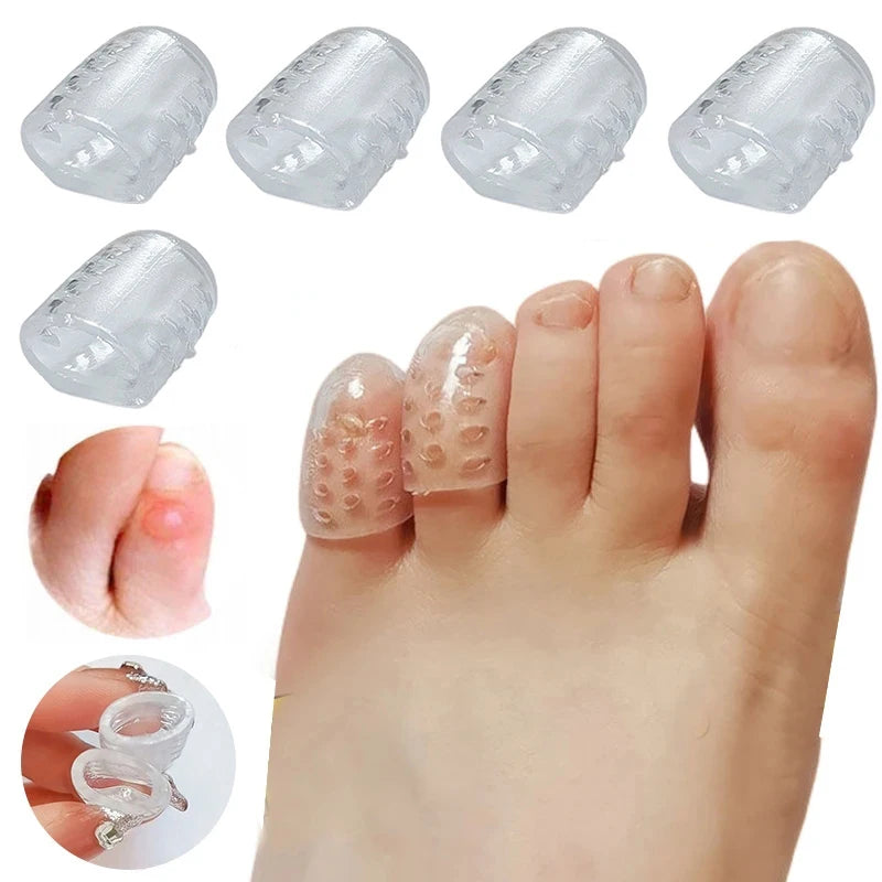 10Pcs Silicone Toe Caps Anti-Friction Breathable Toe Protector Prevents Blisters Toe Caps Cover Protectors Foot Care