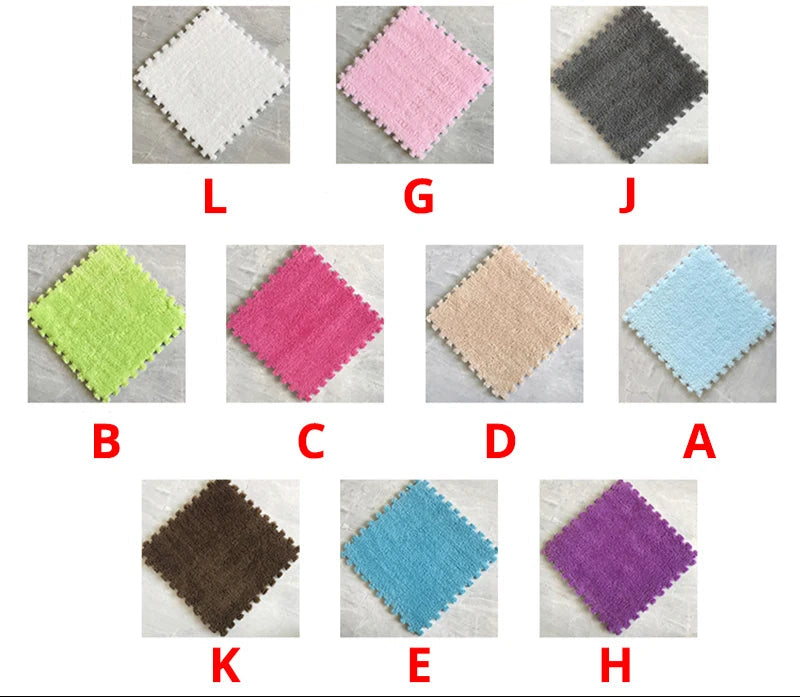 Soft Plush Floor Mat Squares - Perfect for 11.8 in x 11.8in x 0.4in