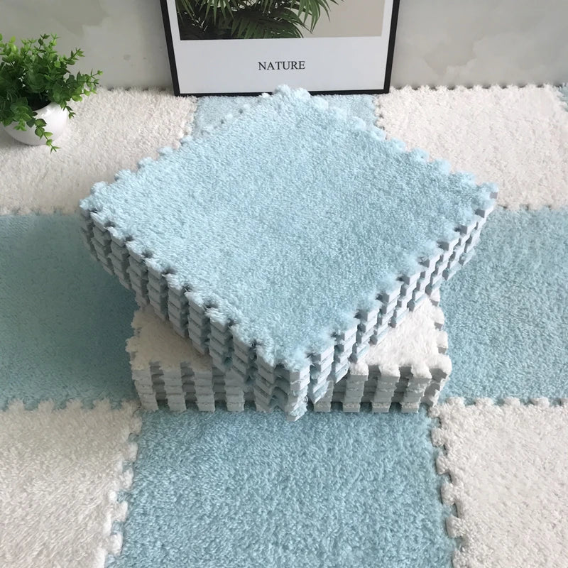 Soft Plush Floor Mat Squares - Perfect for 11.8 in x 11.8in x 0.4in