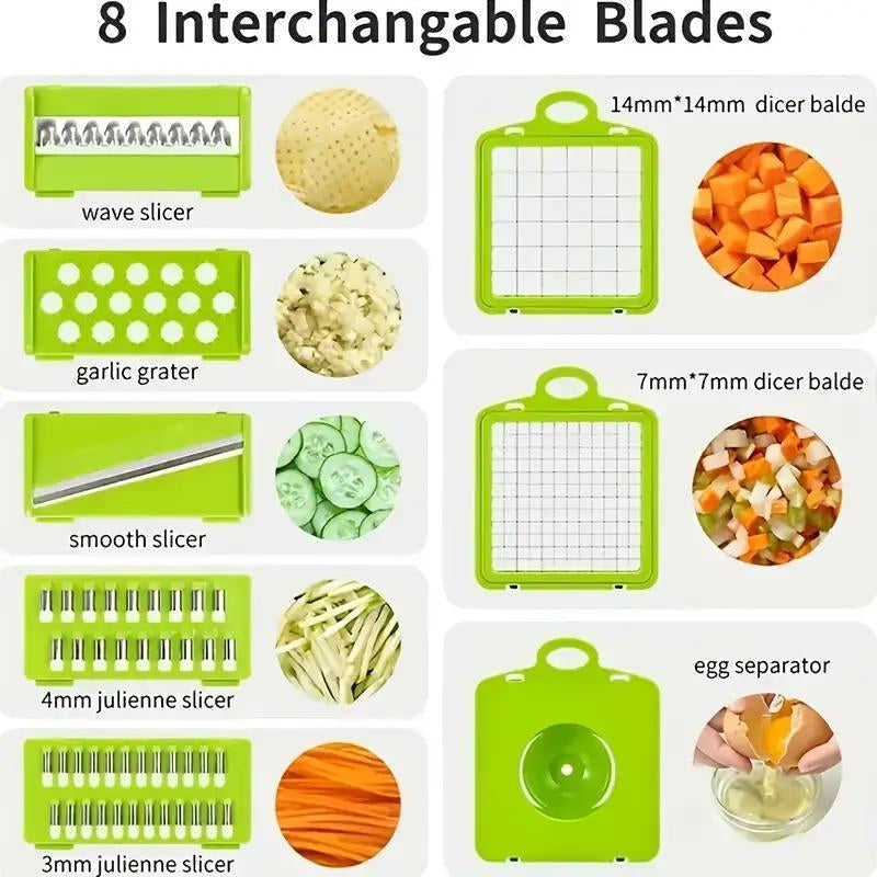 Multifunctional Vegetable Chopper, 16Pcs/Set