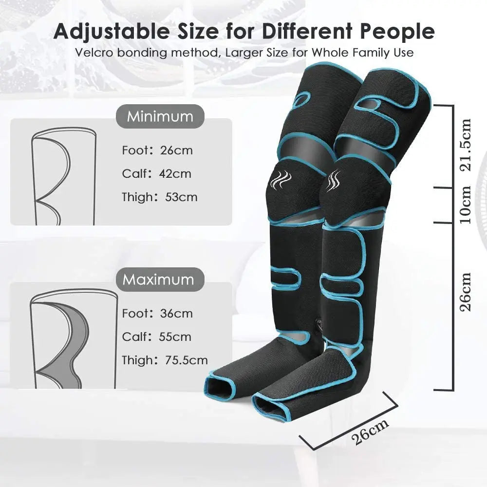 Cordless Sequential Leg Compression Device - Promotes Blood Circulation, Muscle Relaxation, & Lymphatic Drainage