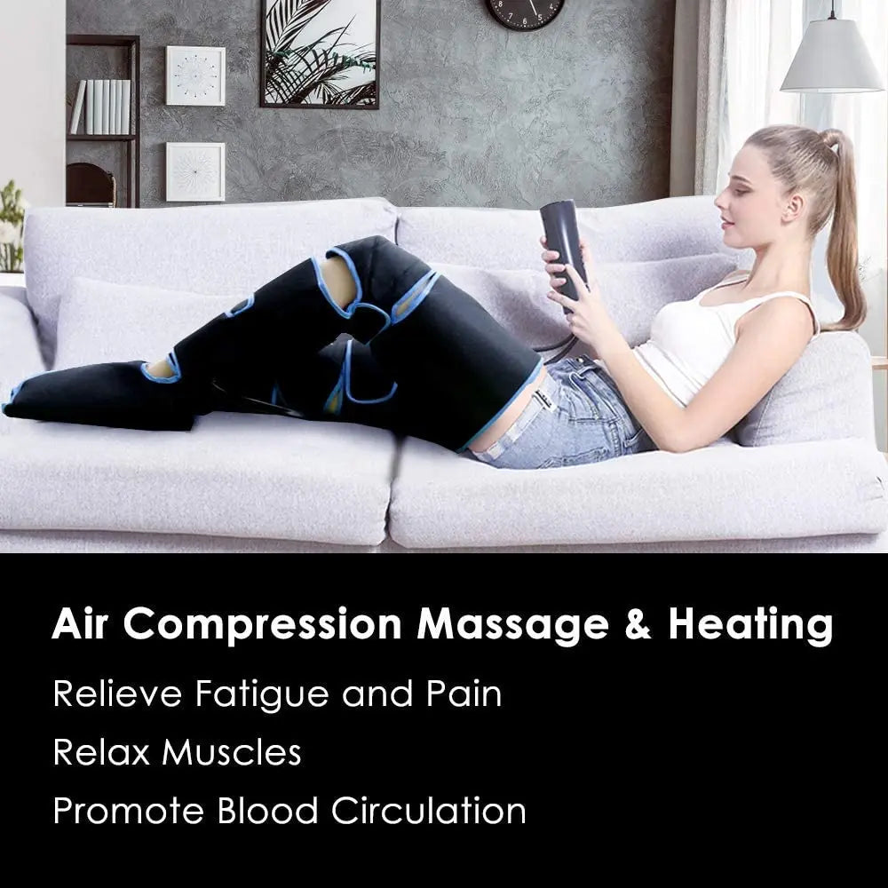 Cordless Sequential Leg Compression Device - Promotes Blood Circulation, Muscle Relaxation, & Lymphatic Drainage